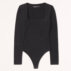Abercrombie Long-Sleeve Cotton Seamless Fabric Squareneck Bodysuit